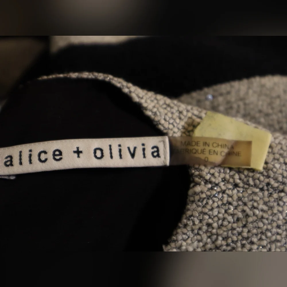 Alice & Olivia Mini Dress Black White Stripes Size 0 - Picture 11 of 13